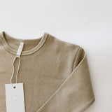 Essential Cotton Ribbed Long Sleeve ‘Wheat’