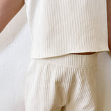 Ribbed Cotton Shorts - Vintage Stripe
