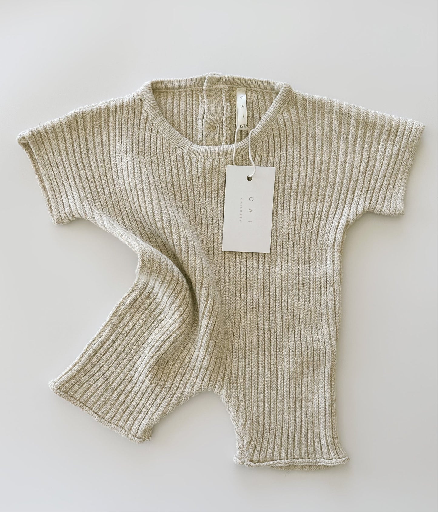 Oatmeal Ribbed Knit Tee Playsuit
