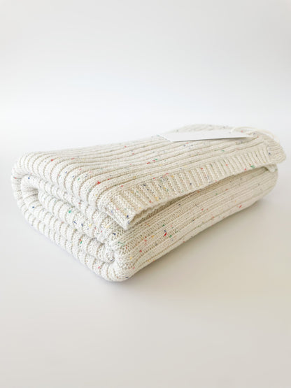 Sprinkle Knit Ribbed Blanket