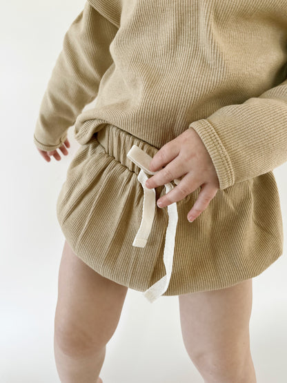 Essential Cotton Ribbed Long Sleeve ‘Wheat’