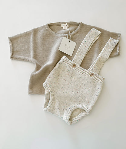 Girls Taupe Knit Beachy Short