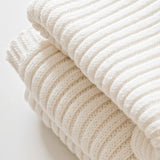 Powder Ribbed Knit Blanket