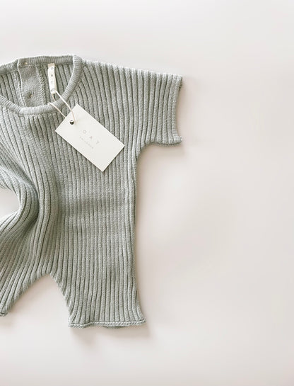 Fog Ribbed Knit Tee Playsuit