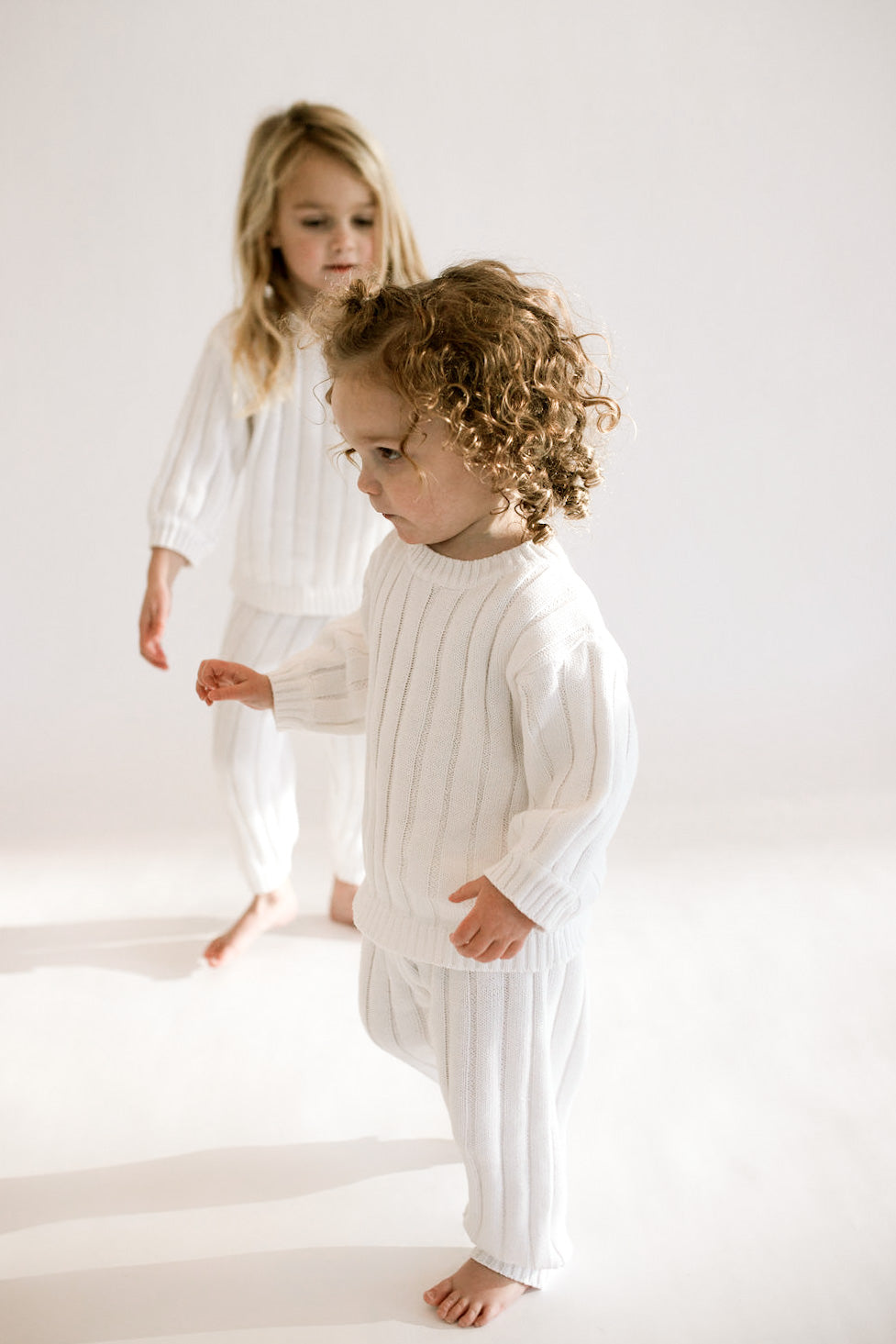 Children’s Wide Ribbed Knit Pant ‘Dove’