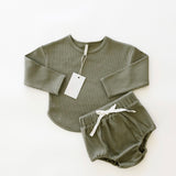 Essential Cotton Ribbed Long Sleeve ‘Olive’