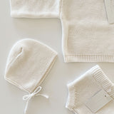 Purl Knit Bonnet ‘Milk’