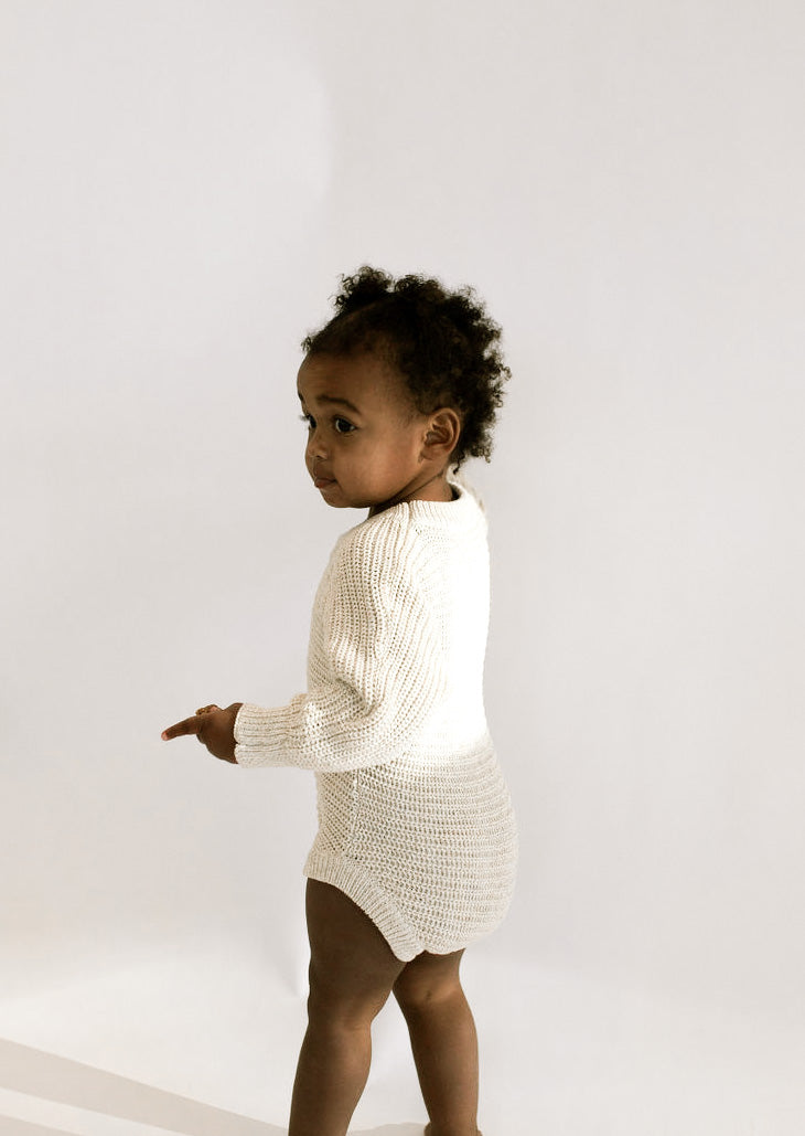 Chunky Knit Onesie 'Oatmeal' – Oat Co