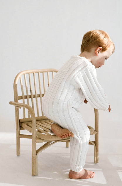 Wide Ribbed Jumpsuit ‘Dove’