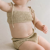 Smocked Bikini Top - Sand