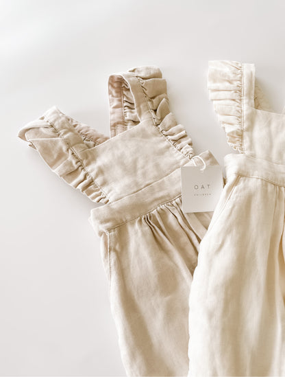 Linen Flutter Sleeve Jumpsuit - Petal