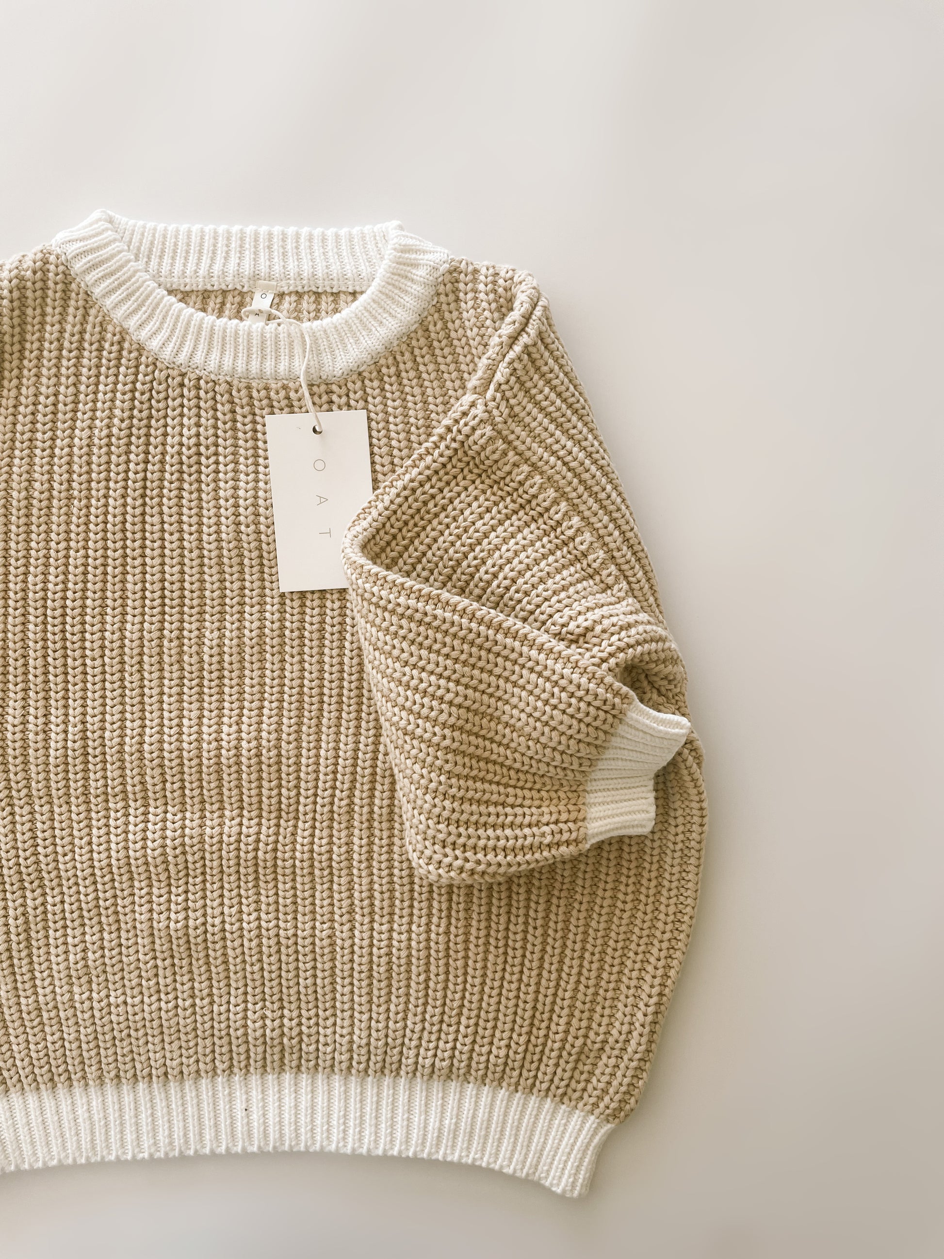 Women's Two-Tone Chunky Knit Sweater – Oat Co