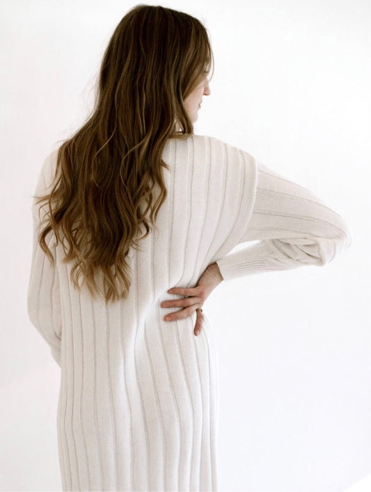 Women’s Wide Ribbed Dress ‘Dove’