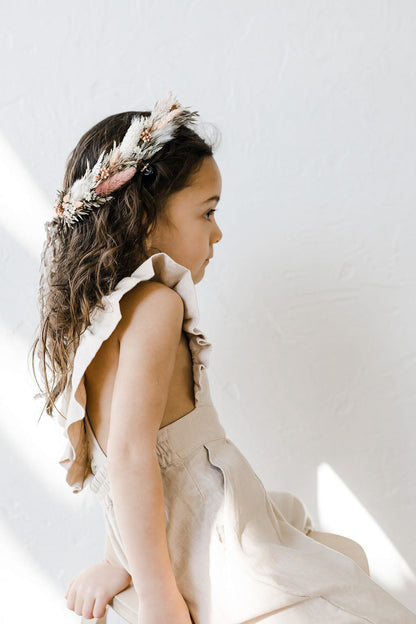 Linen Flutter Sleeve Jumpsuit - Petal