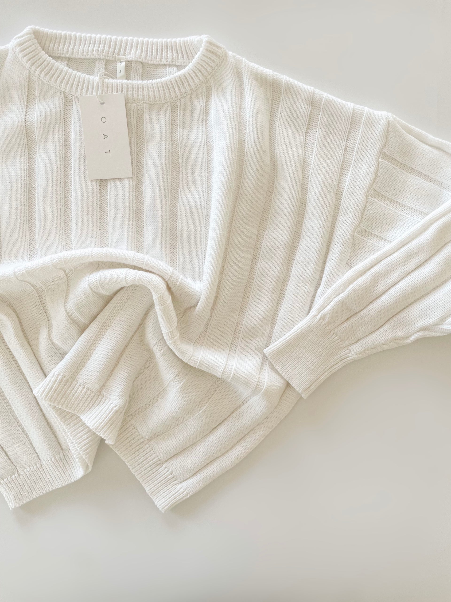 Women's Wide Ribbed Knit Sweater 'Dove' – Oat Co