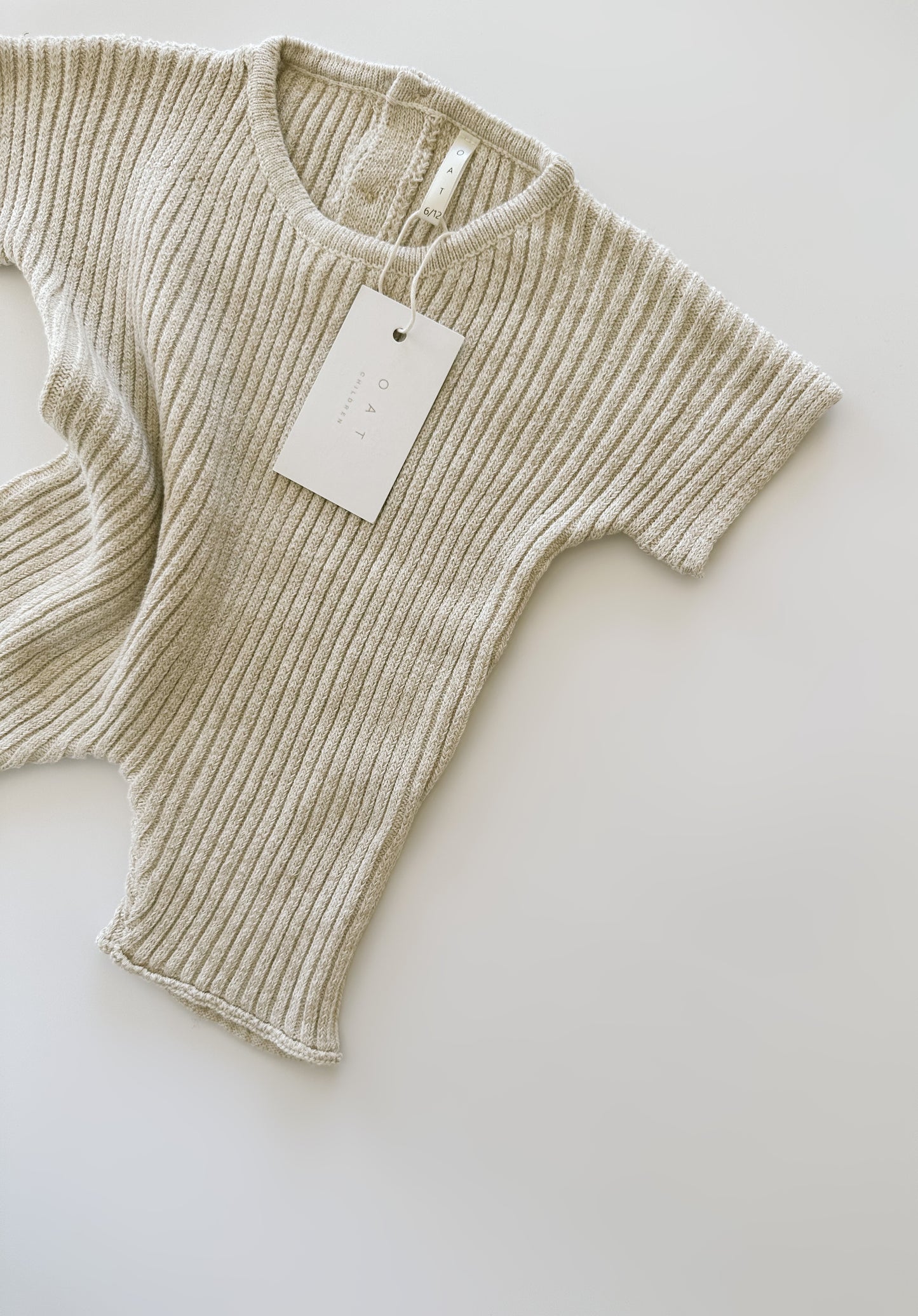 Oatmeal Ribbed Knit Tee Playsuit