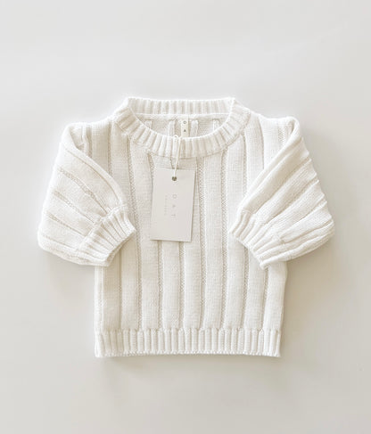 Children’s Wide Ribbed Knit Sweater ‘Dove’