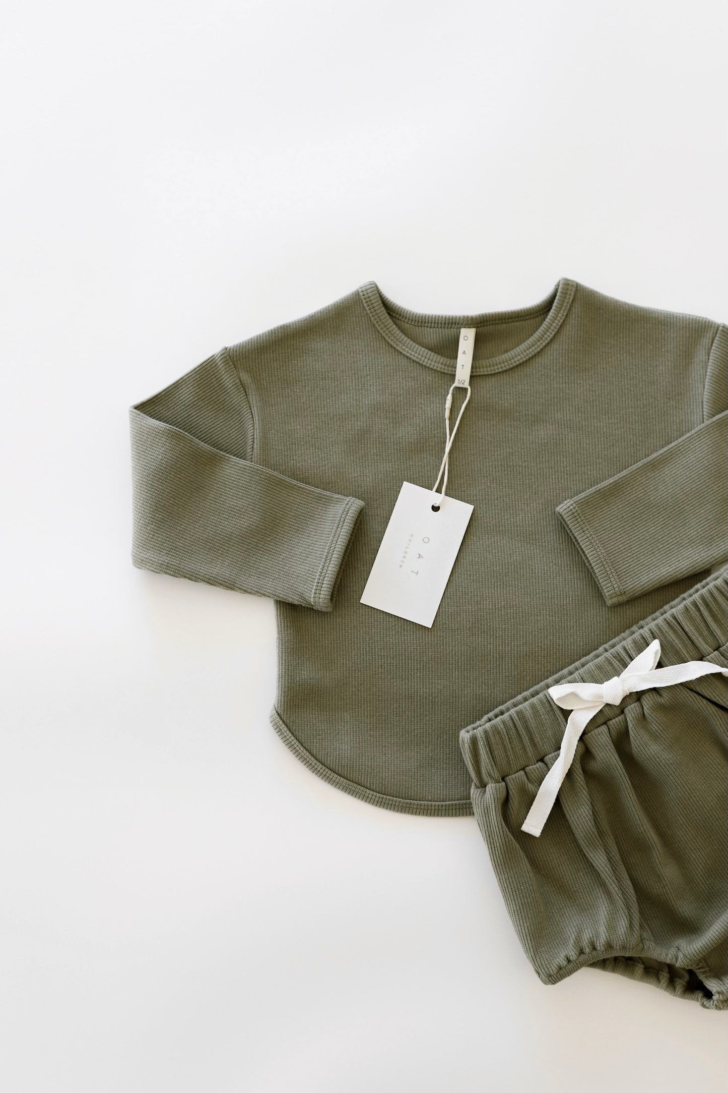Essential Cotton Ribbed Long Sleeve ‘Olive’