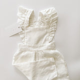 Linen Flutter Sleeve Jumpsuit - Ivory