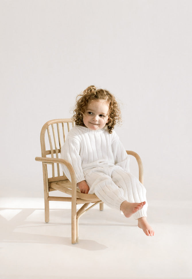 Children’s Wide Ribbed Knit Pant ‘Dove’