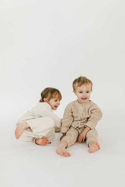 ‘Oat Fleck’ Chunky Knit Playsuit