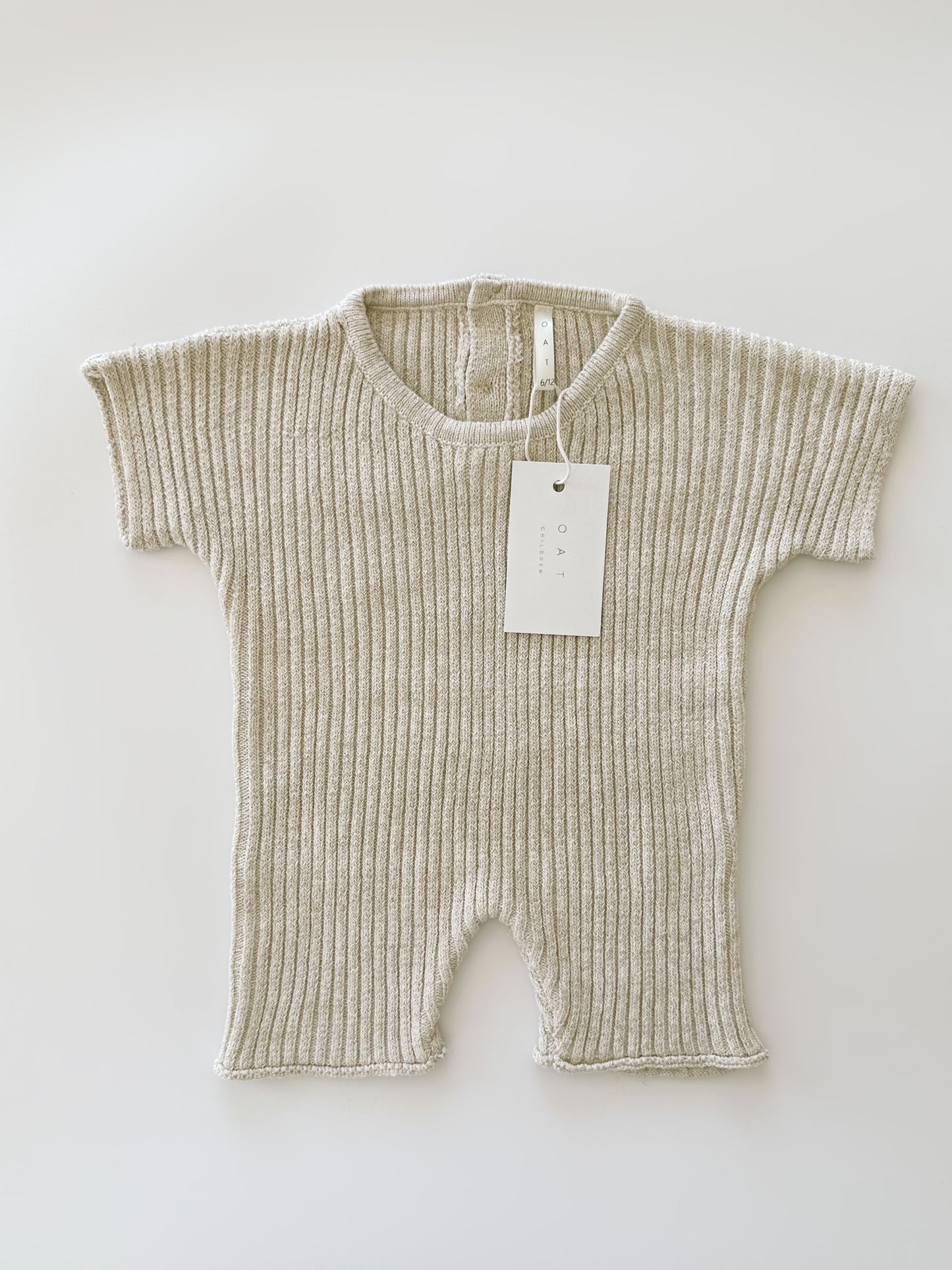 Oatmeal Ribbed Knit Tee Playsuit