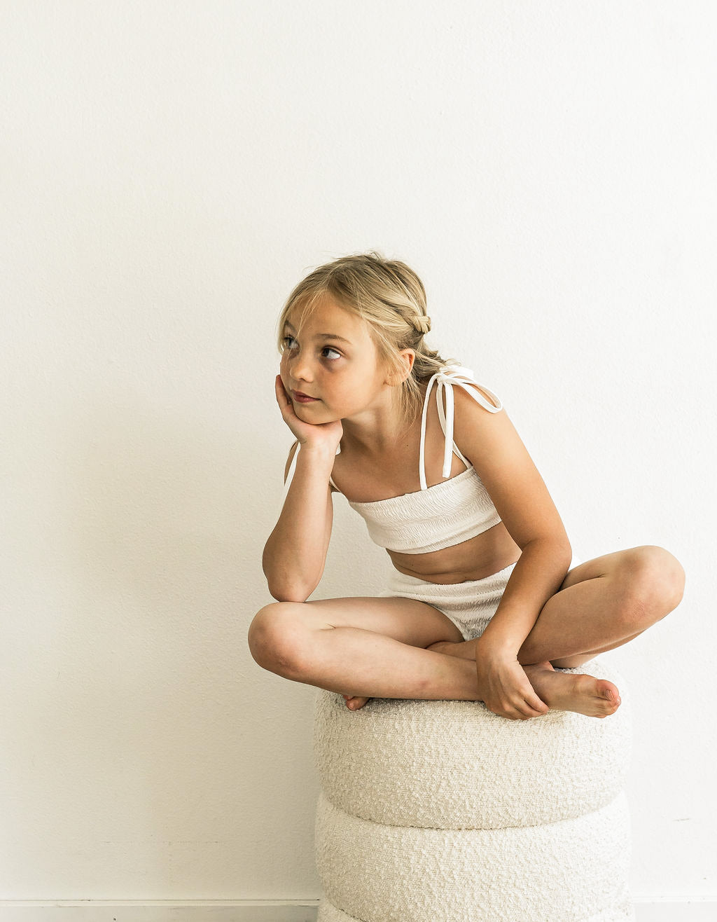 Smocked Bikini Top - Coconut