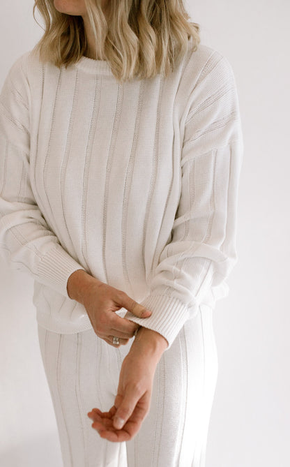 Women’s Wide Ribbed Knit Sweater ‘Dove’