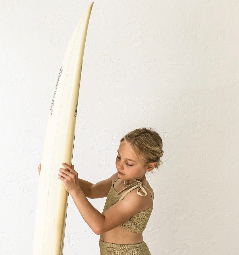 Smocked Bikini Top - Sand