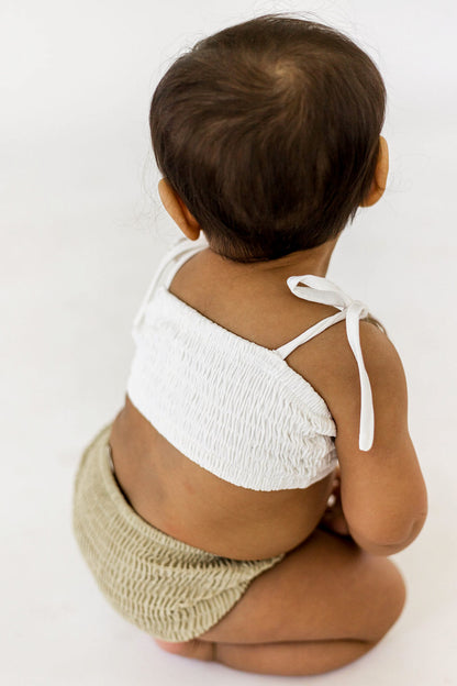 Smocked Bikini Top - Coconut