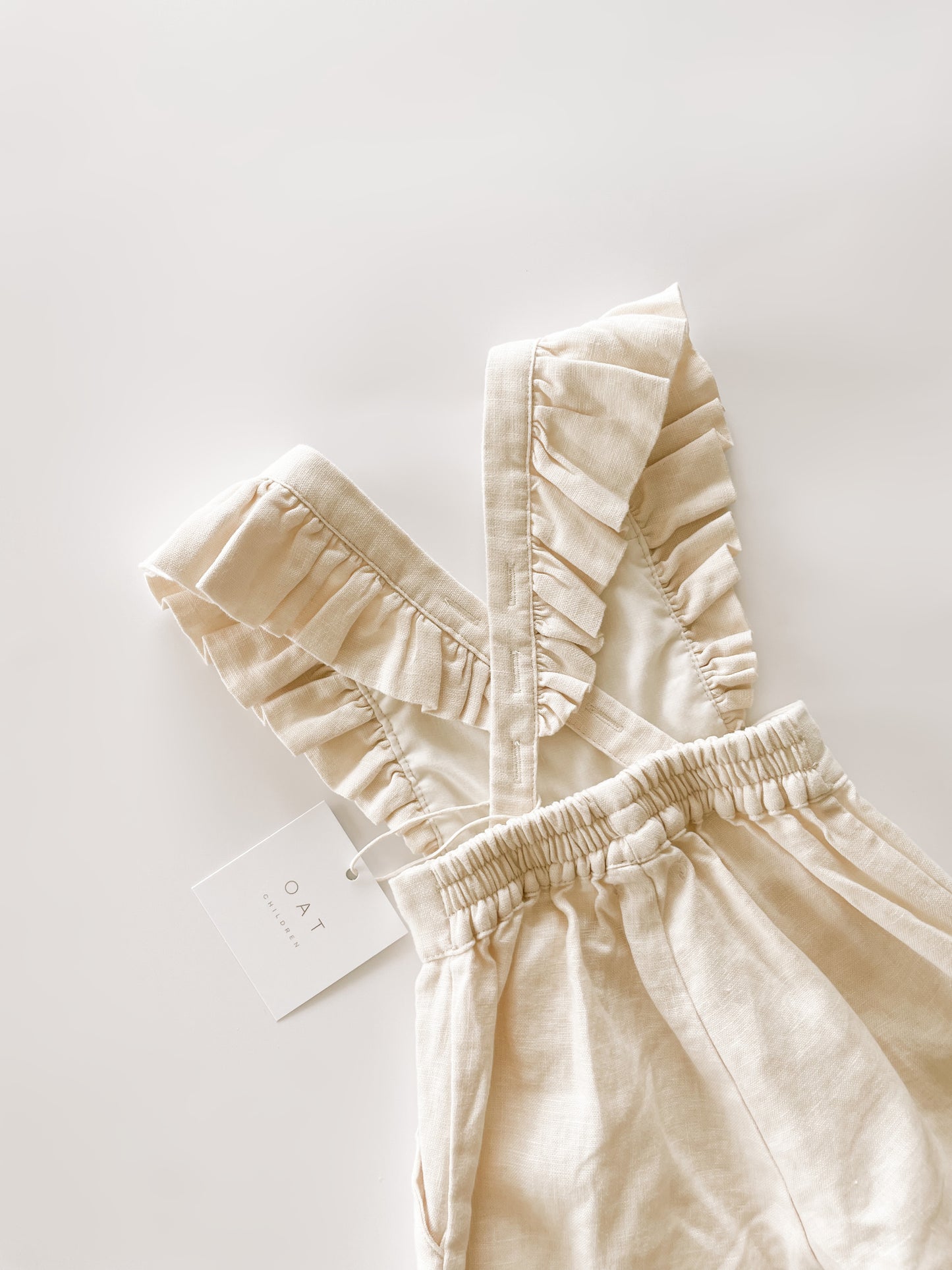 Linen Flutter Sleeve Jumpsuit - Vanilla